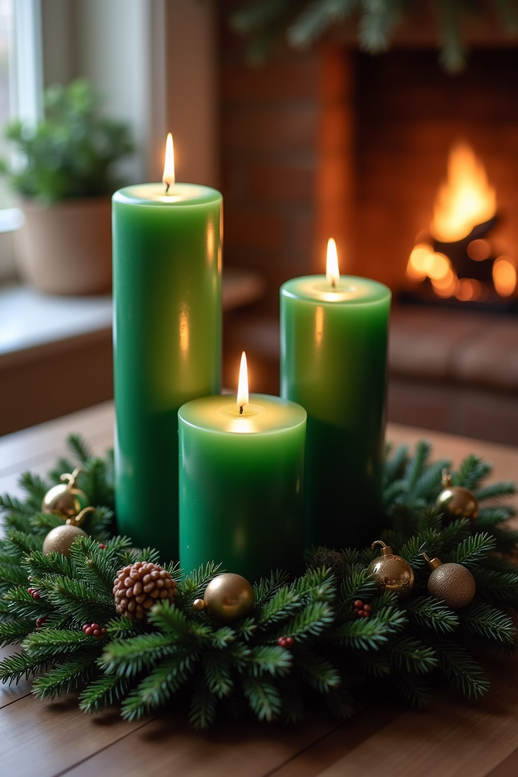 adventskranz gruene kerzen outline 4