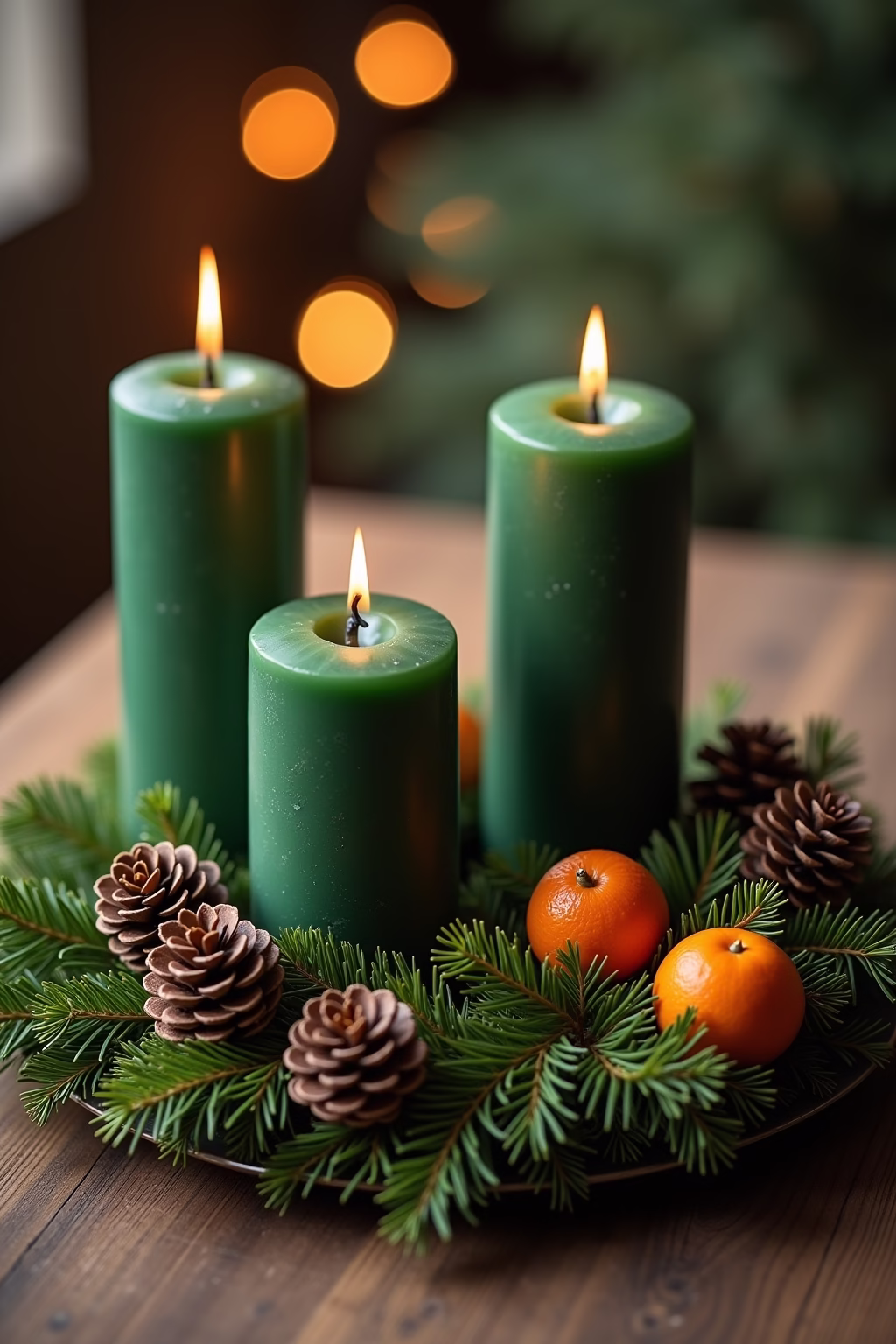 adventskranz gruene kerzen outline 5