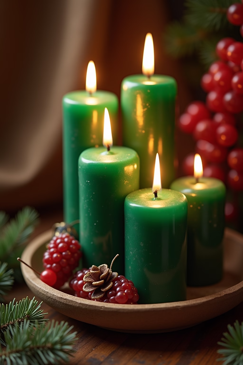 adventskranz gruene kerzen outline 6