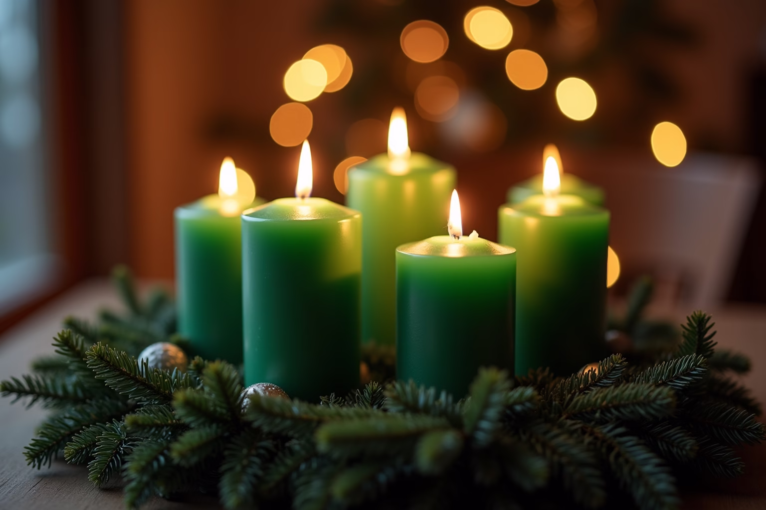 adventskranz grüne kerzen-Titel