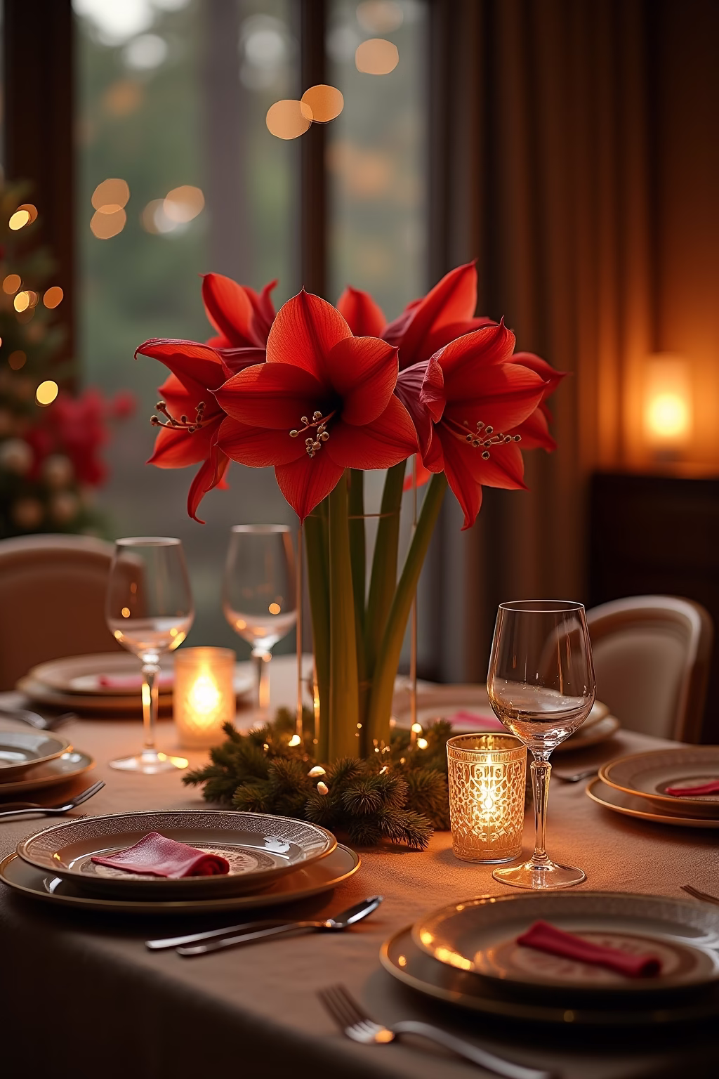 amarilis deko weihnachten outline 3