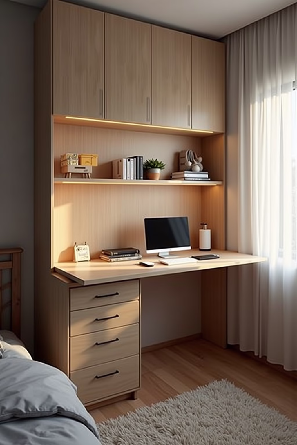 arbeitsplatz im schlafzimmer integrieren outline 2