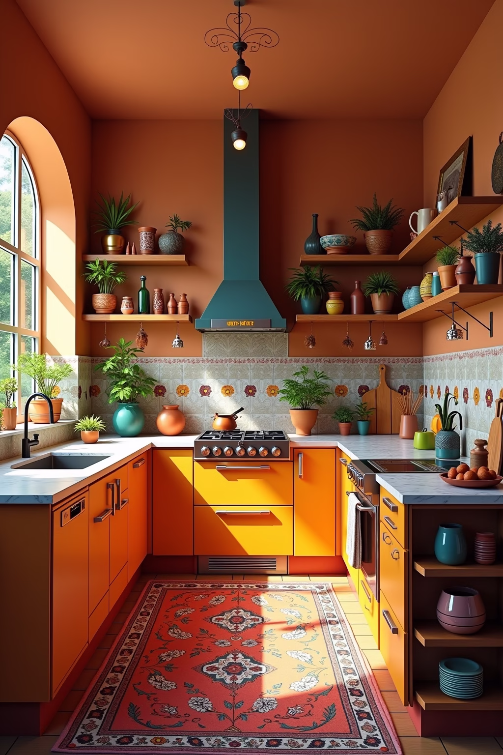 8 Boho Küche Ideen für gemütliches Wohnambiente 15 boho kueche outline 3