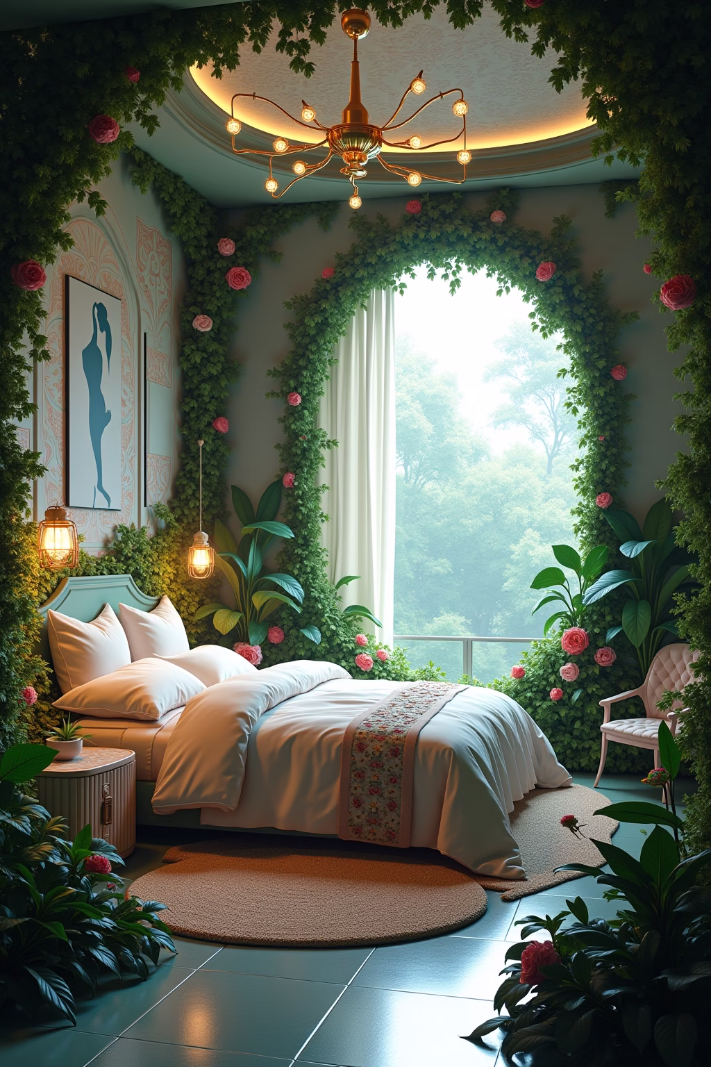 botanische schlafzimmer outline 8