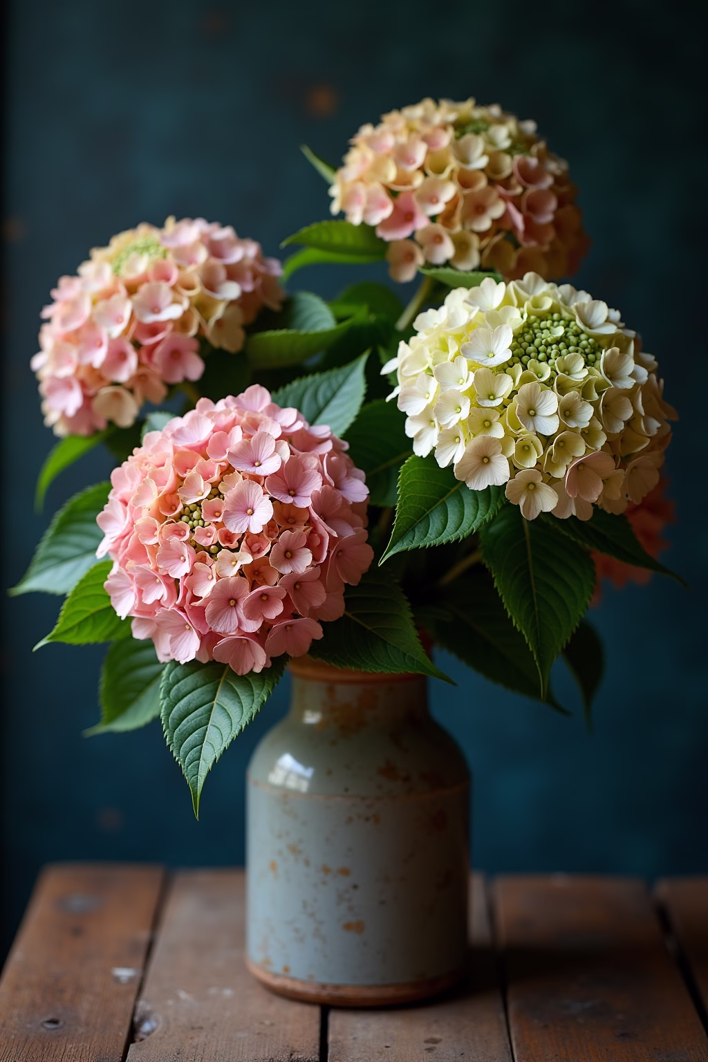 einfache deko mit hortensien outline 8