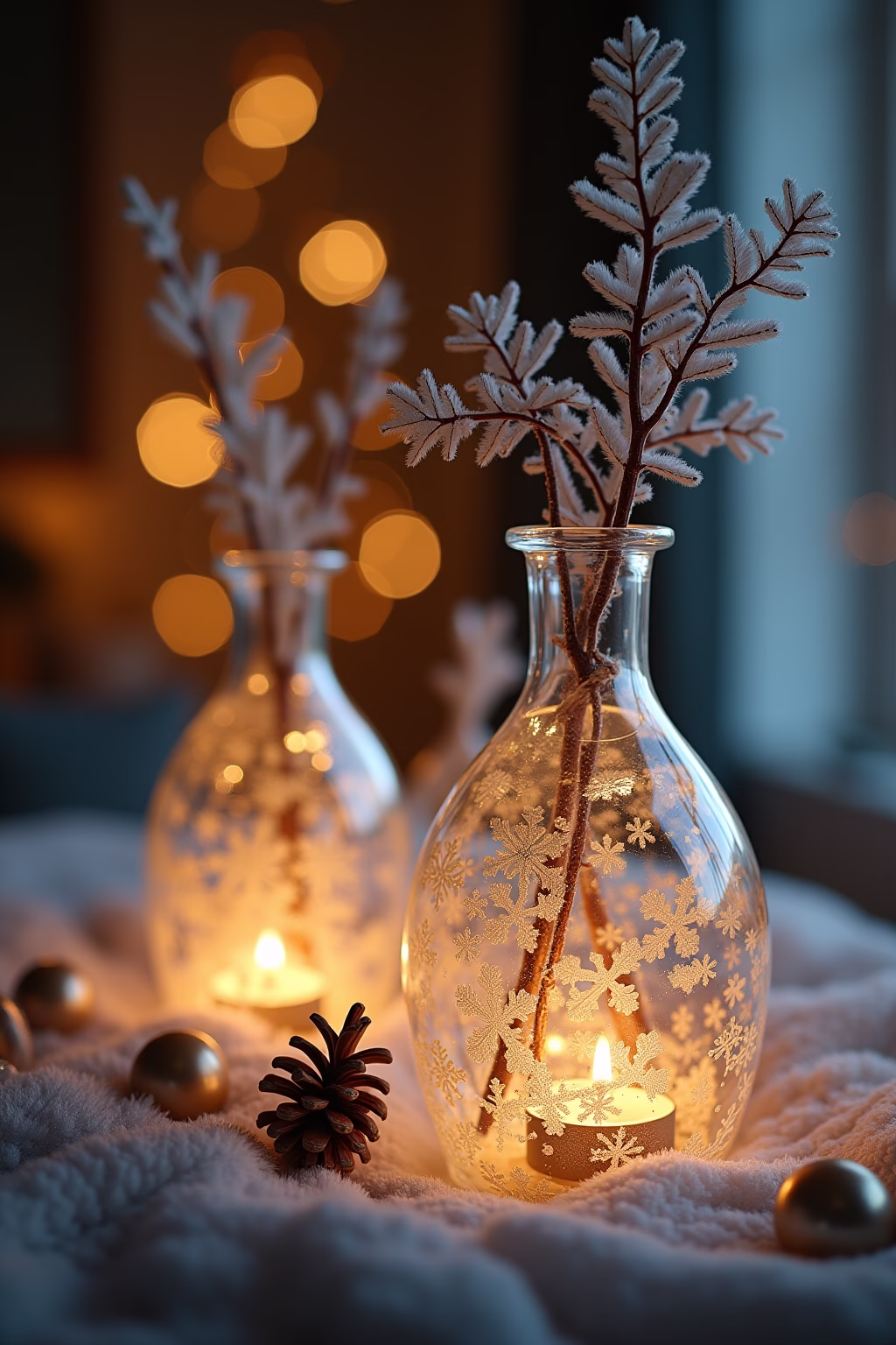 glasvasen dekorieren weihnachten outline 1