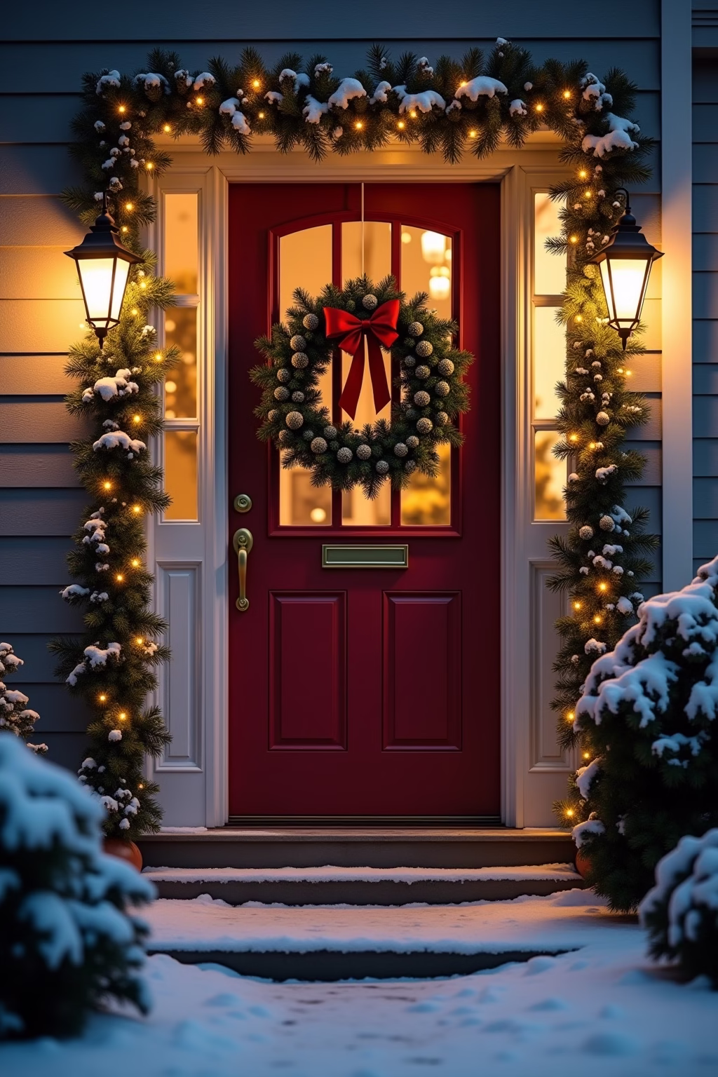 haustuer weihnachtsdekoration outline 1