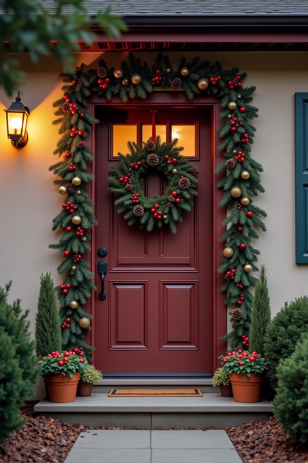 haustuer weihnachtsdekoration outline 6