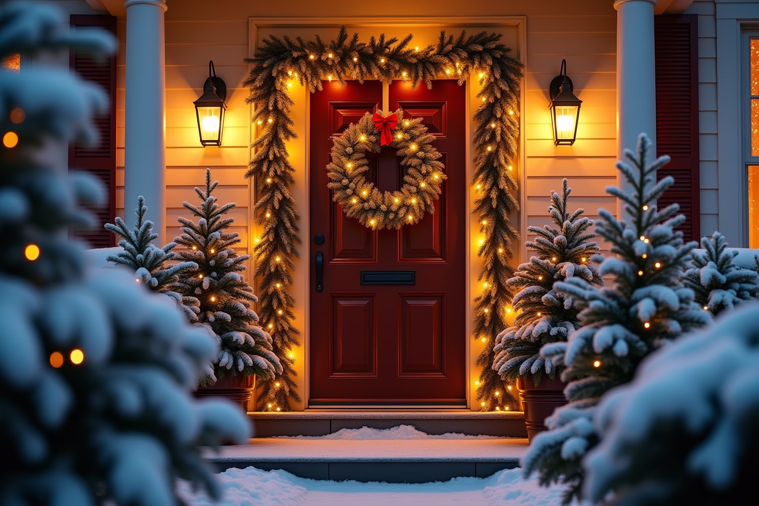 haustür weihnachtsdekoration-Titel