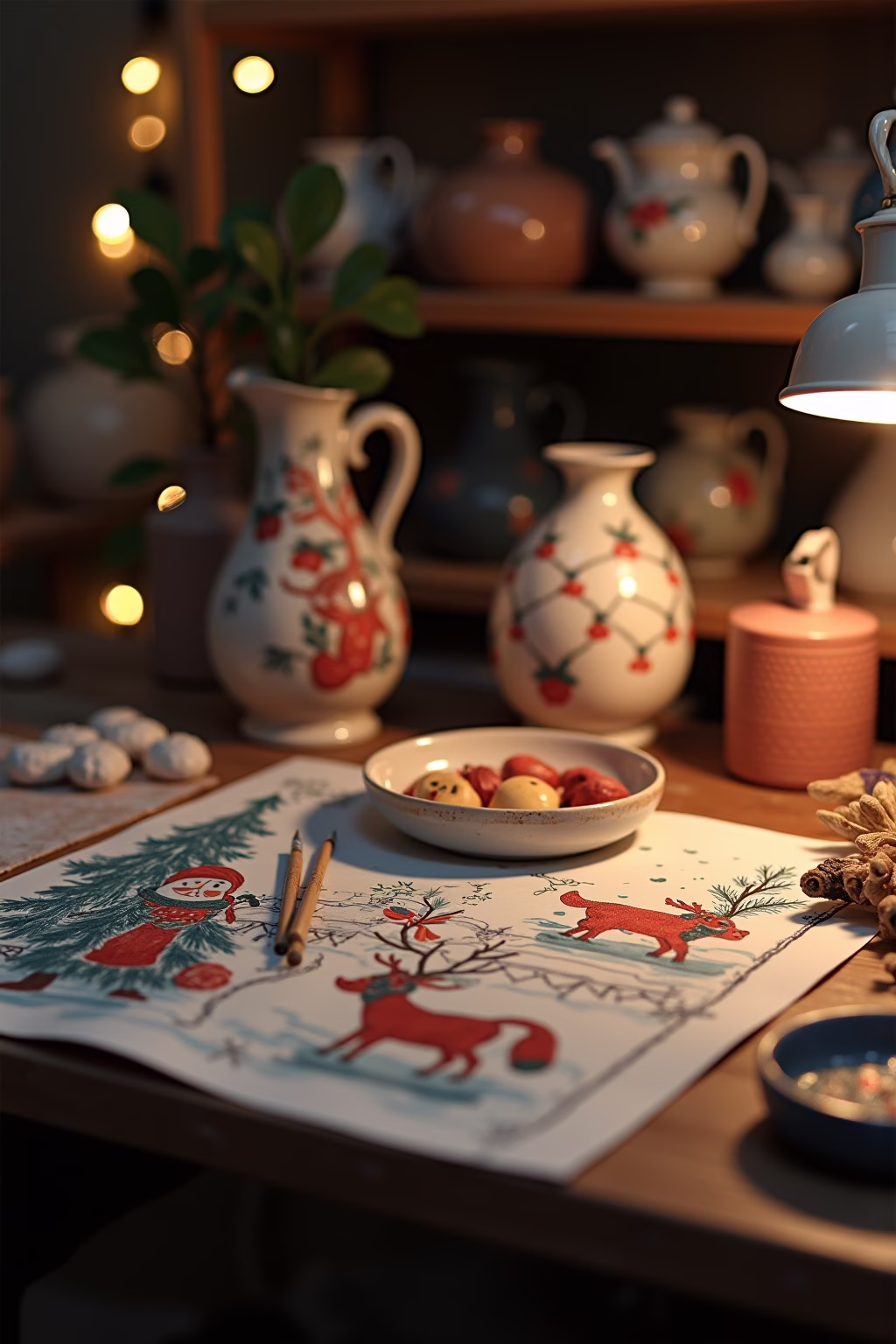 keramik bemalen weihnachten outline 2