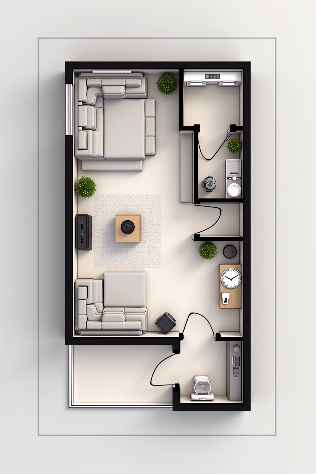 kleine kueche einrichten outline 2