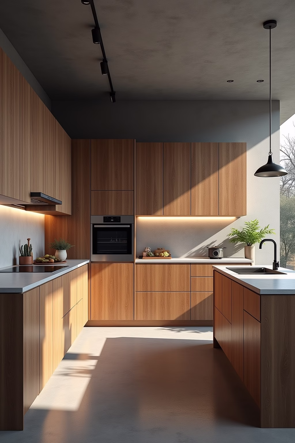 kueche holz modern outline 6