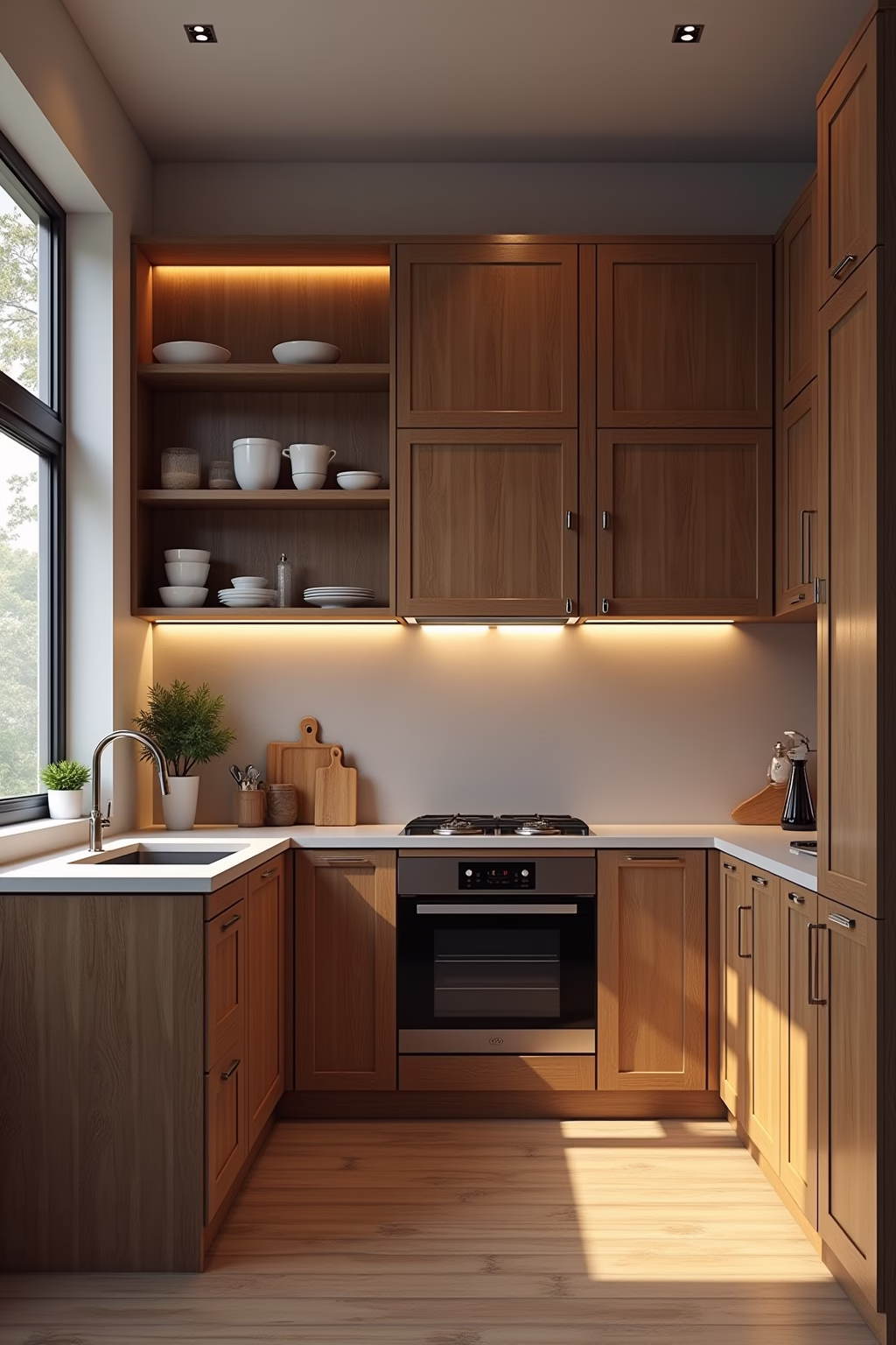 kueche holz modern outline 8