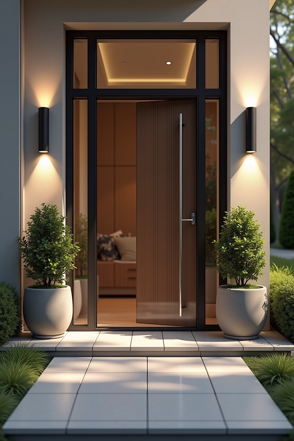 moderne deko vor der haustuer outline 5