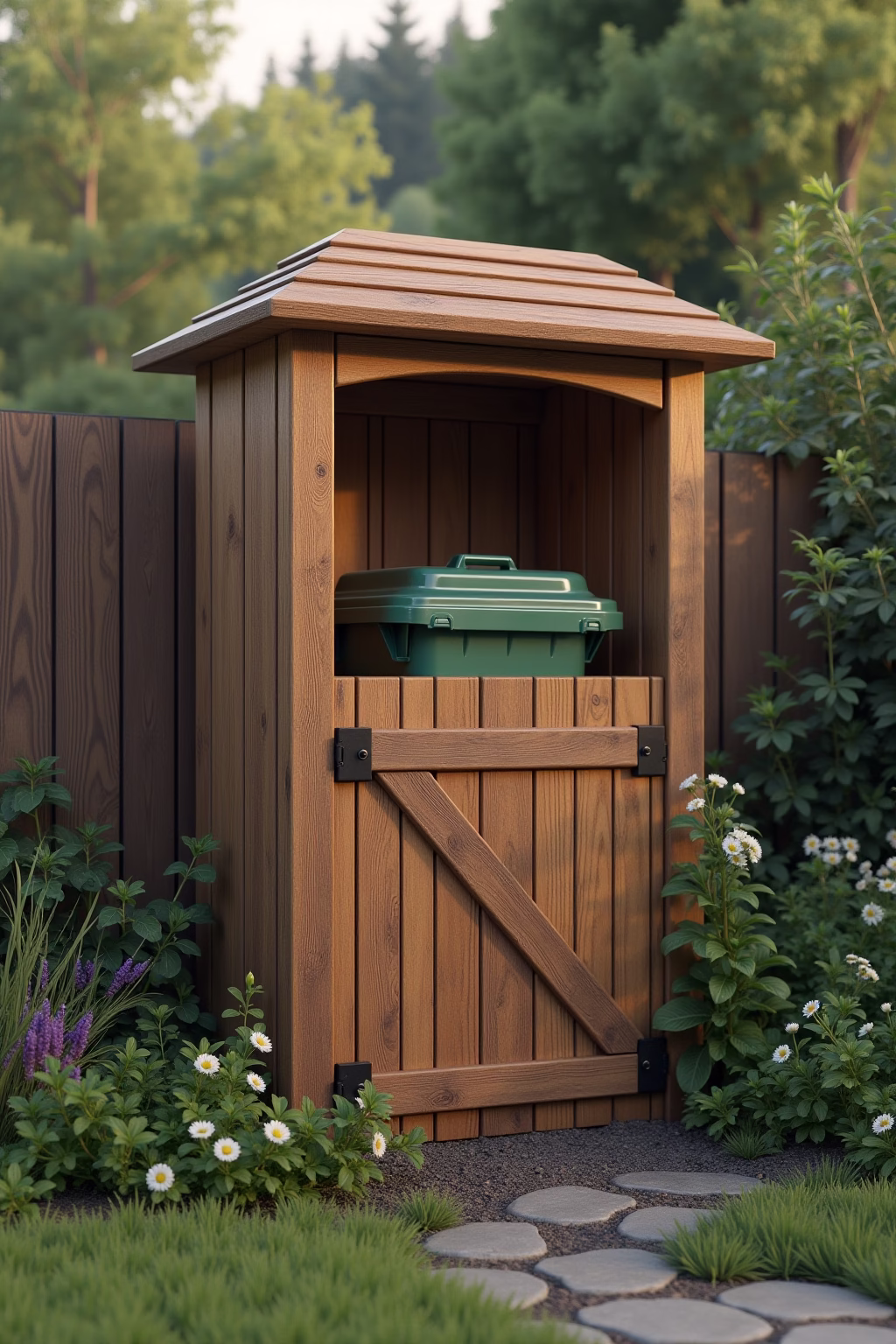 8 Tipps: Mülltonnenbox selber bauen leicht gemacht 19 muelltonnenbox selber bauen outline 7