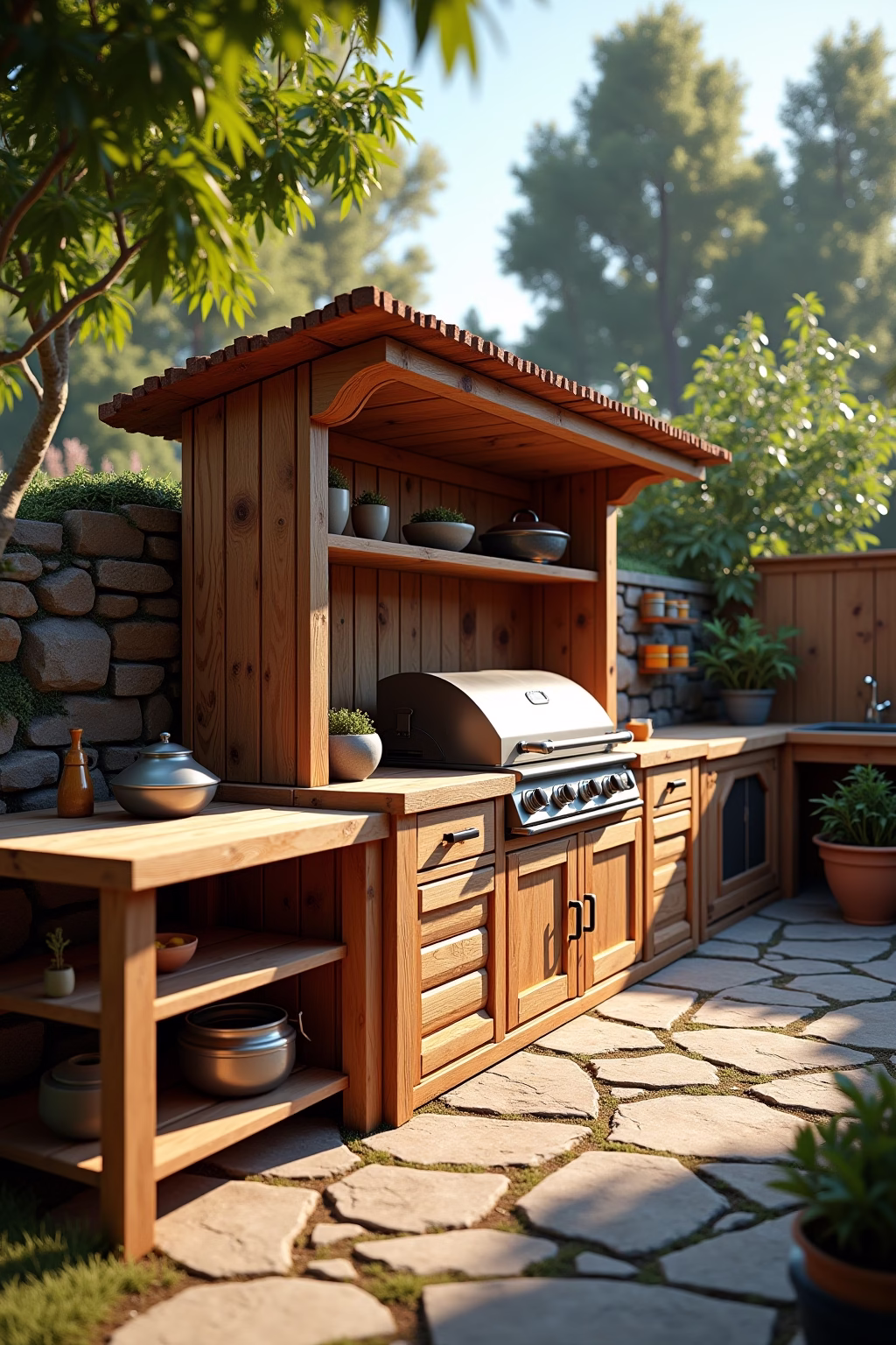 outdoor grill kueche outline 6