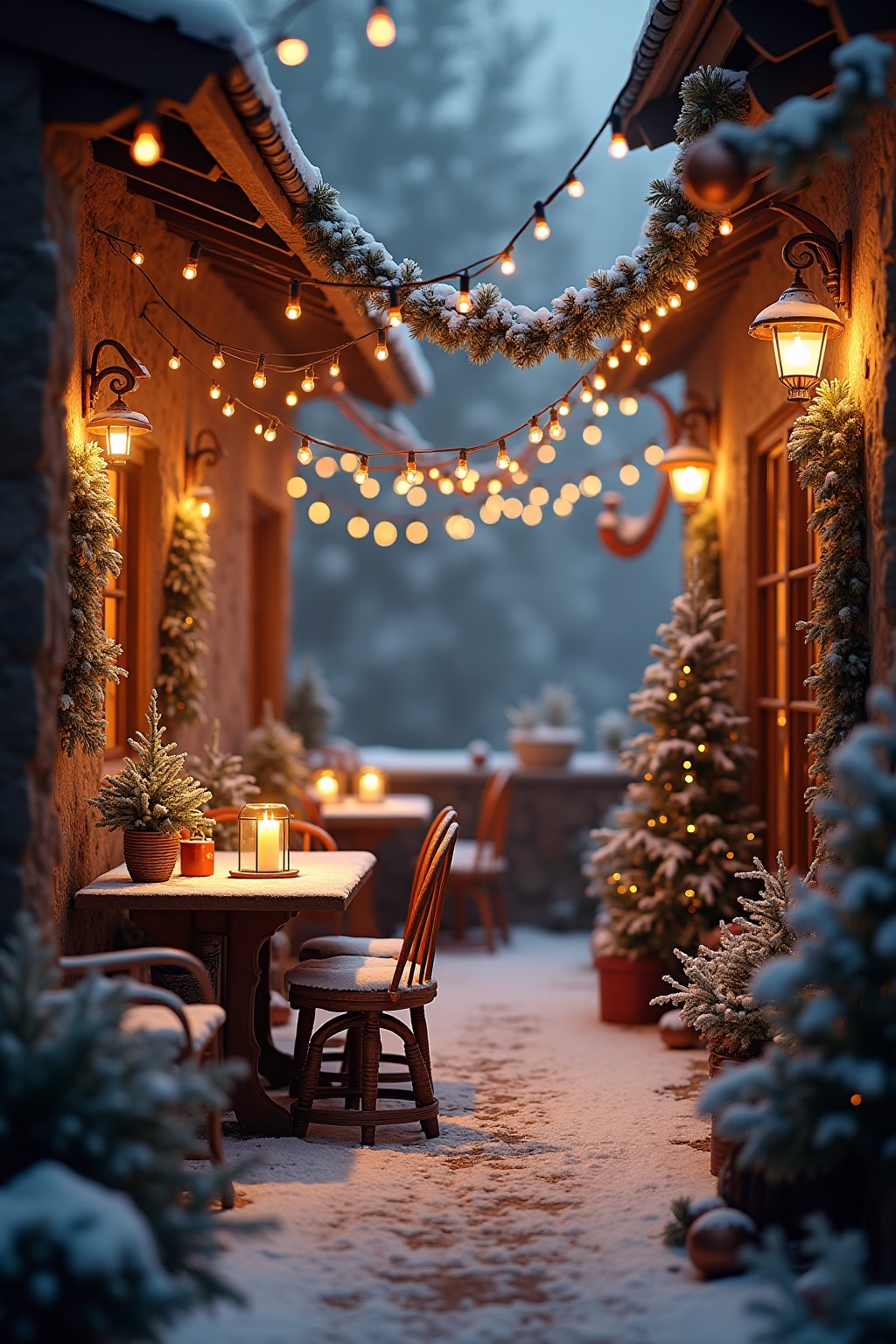 terrasse weihnachtlich dekorieren outline 1