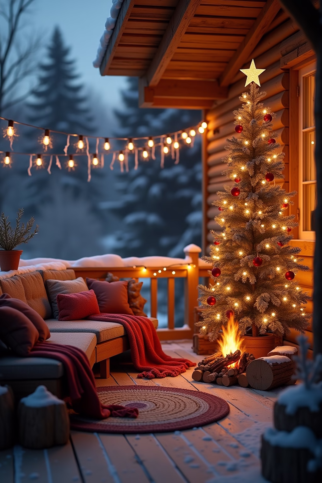 terrasse weihnachtlich dekorieren outline 5