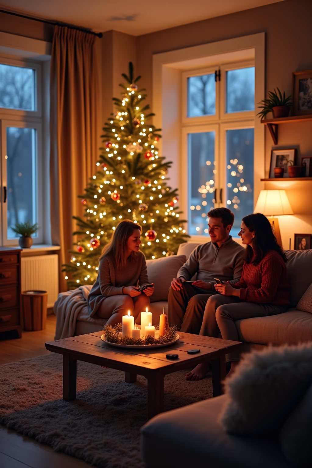 weihnachten wohnzimmer outline 3