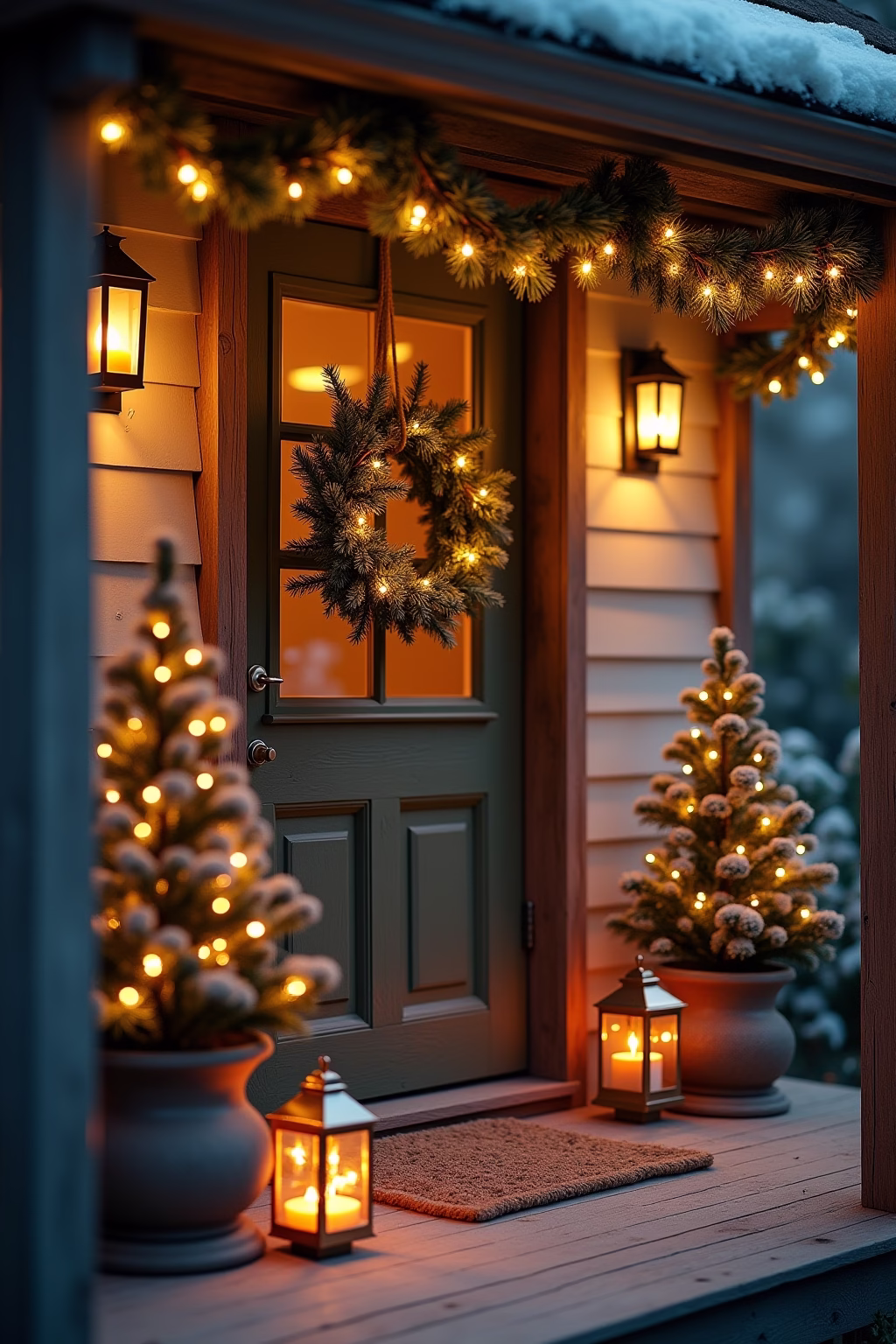 weihnachtsdeko draussen eingang outline 5