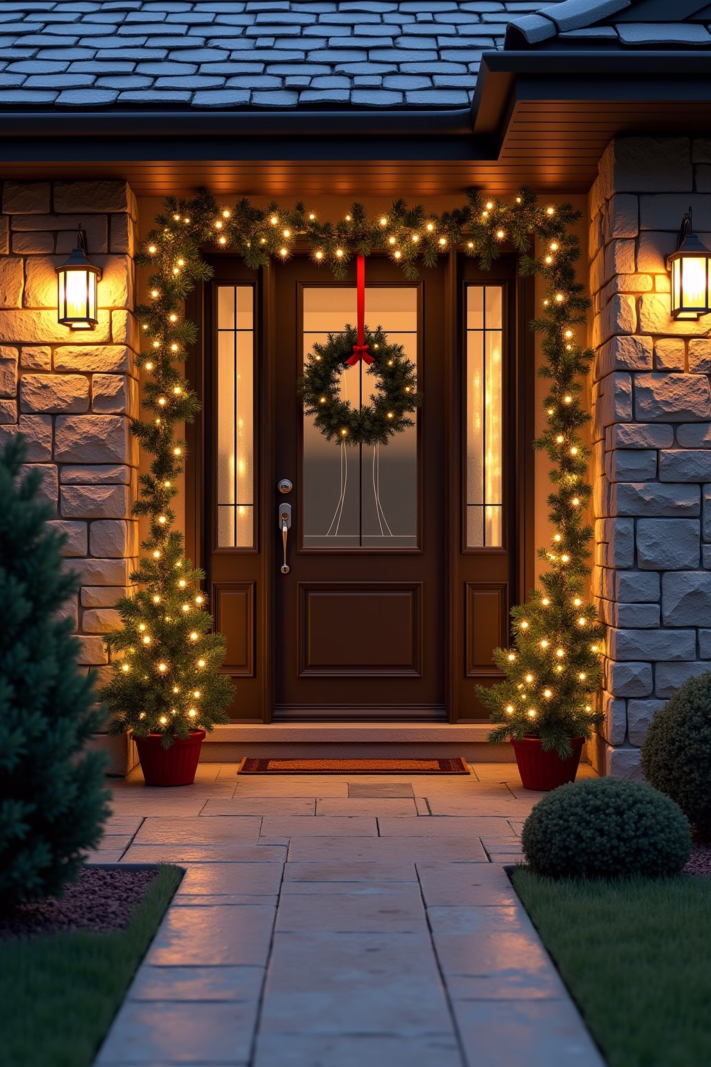 weihnachtsdeko draussen eingang outline 6