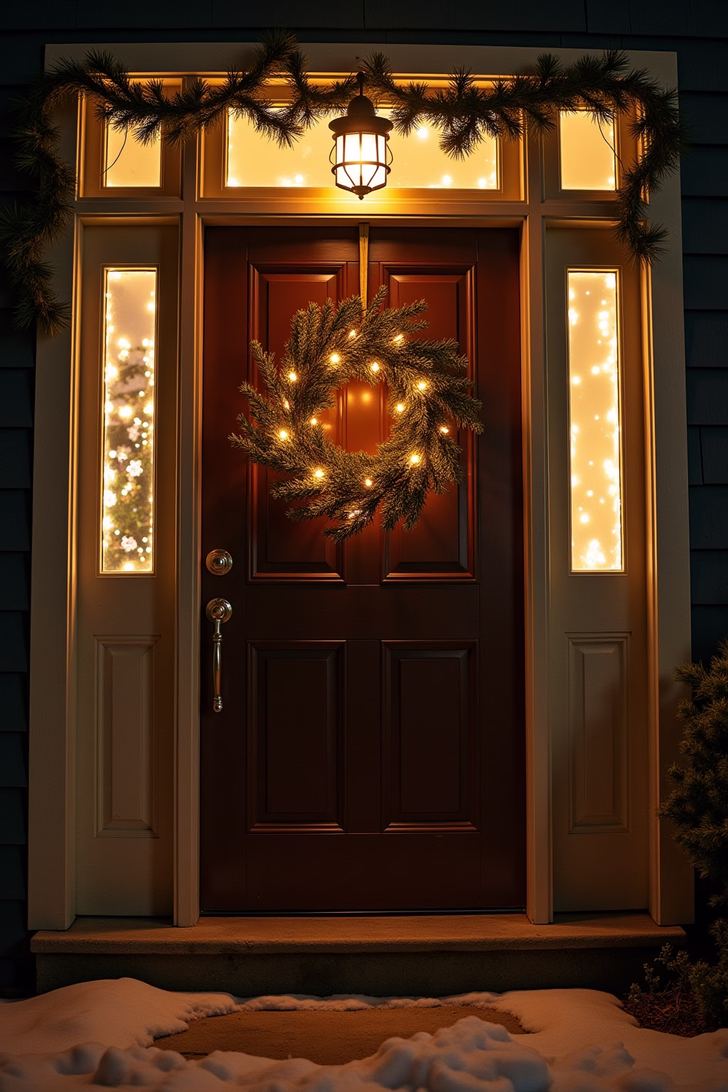 weihnachtsdeko draussen eingang outline 8