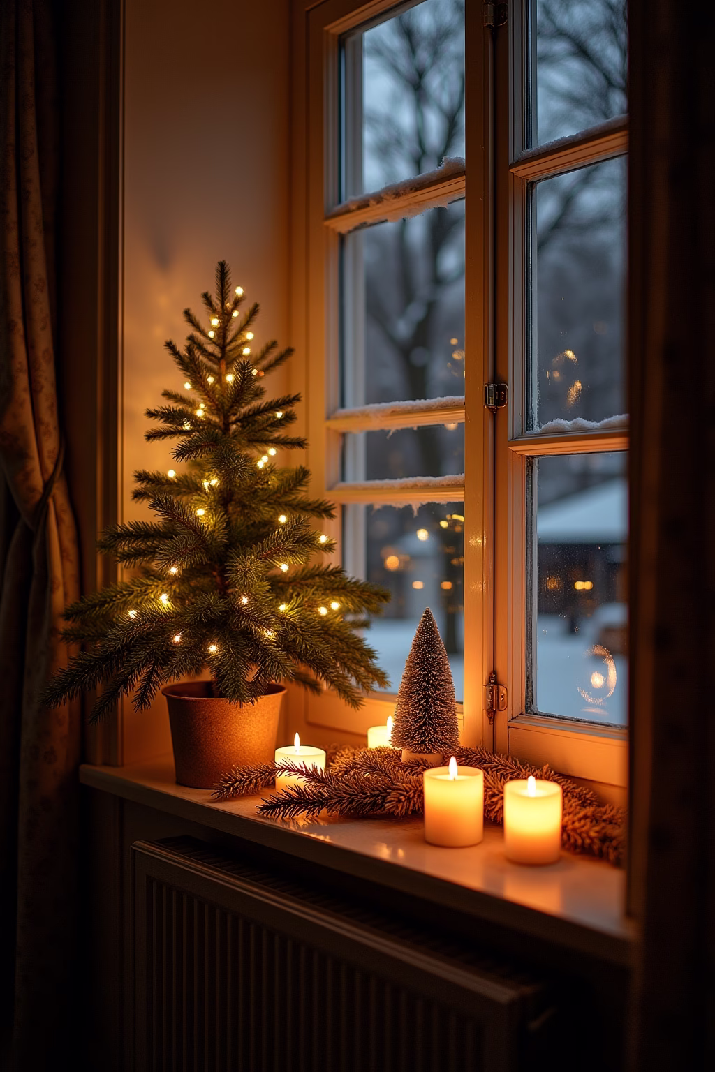 weihnachtsdeko fensterbank innen outline 6