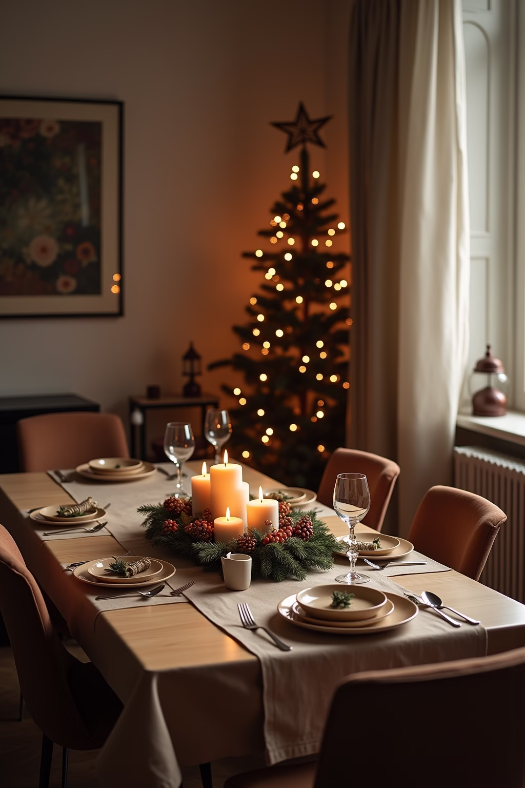 weihnachtsdekoration ideen tisch outline 7