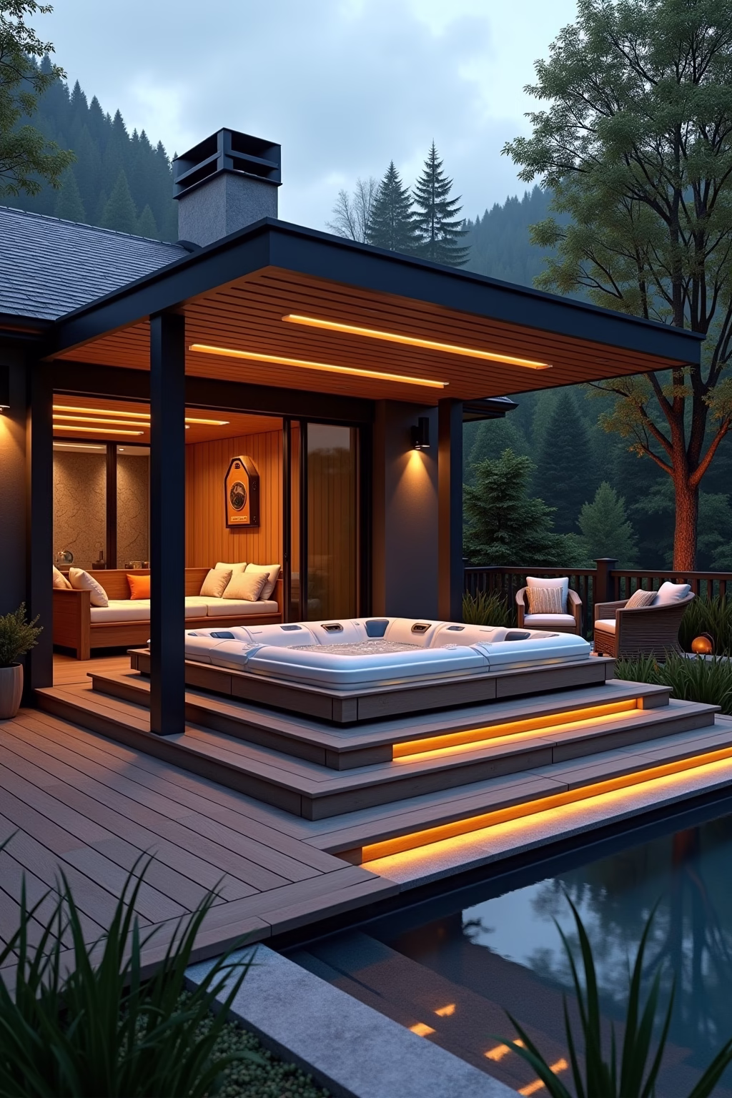 8 Whirlpool Terrasse Gestalten Ideen für Entspannung 19 whirlpool terrasse gestalten outline 7