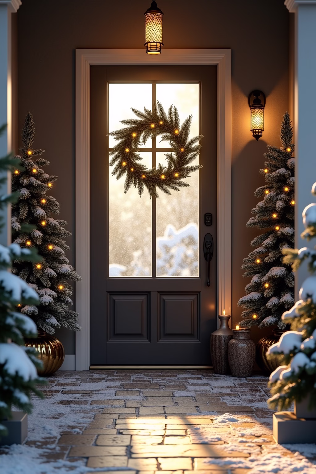 winter deko hauseingang outline 1