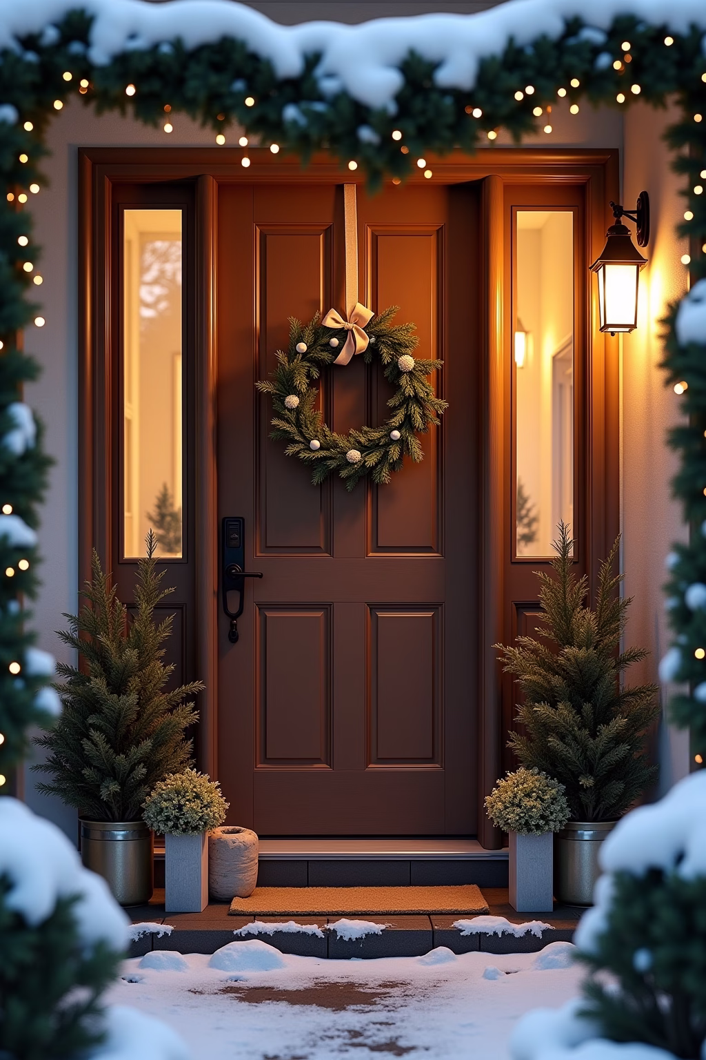 winter deko hauseingang outline 5