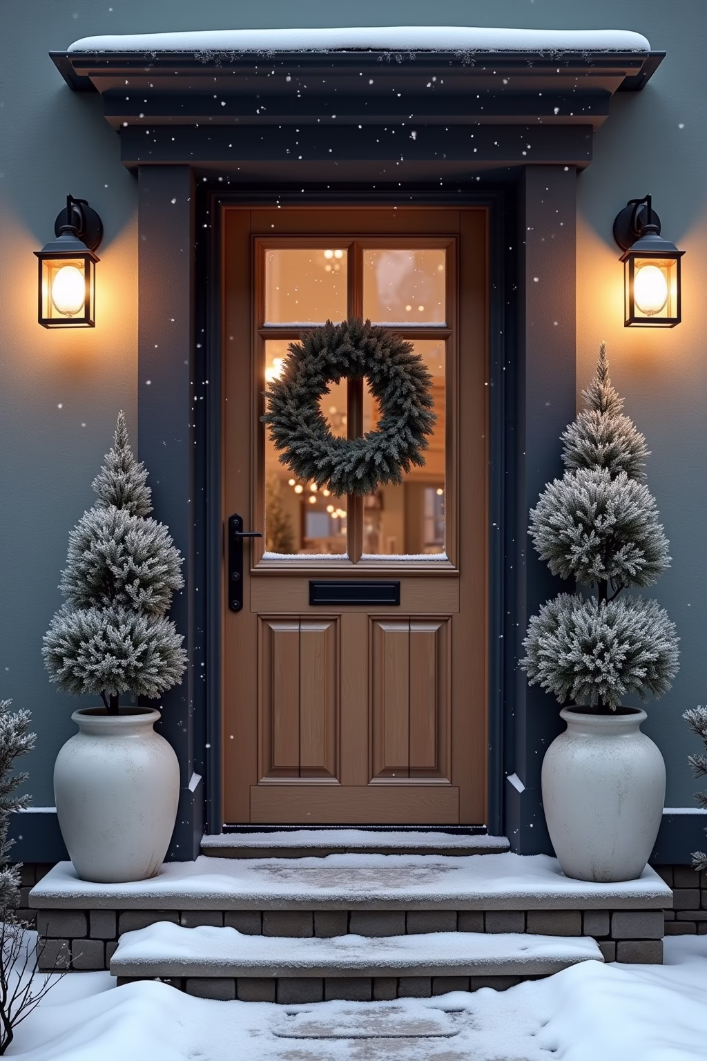 winter deko hauseingang outline 6